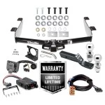 Trailer Hitch Brake Control Wiring Package For 01-10 Chevy Silverado GMC Sierra 2500 HD 3500 HD 07-07 Classic w/ Dual 2" and 2- 5/16" Ball 2" Drop Mount 7-Way Pin Blade RV Controller