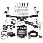 Trailer Hitch Brake Control Wiring Package For 01-10 Chevy Silverado GMC Sierra 2500 HD 3500 HD 07-07 Classic w/ Dual 2" and 2- 5/16" Ball 2" Drop Mount 7-Way Pin Blade RV Controller