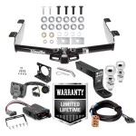 Trailer Hitch Brake Control Wiring Package For 01-10 Chevy Silverado GMC Sierra 2500 HD 3500 HD 07-07 Classic w/ Dual 2" and 2- 5/16" Ball 4" Drop Mount 7-Way Pin Blade RV Controller