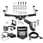 Trailer Hitch Brake Control Wiring Package For 01-10 Chevy Silverado GMC Sierra 2500 HD 3500 HD 07-07 Classic w/ Dual 2" and 2- 5/16" Ball 4" Drop Mount 7-Way Pin Blade RV Controller