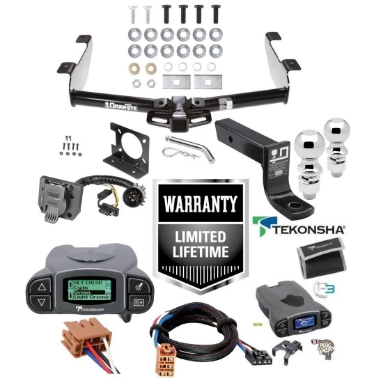 Trailer Hitch Tow Package w/ Tekonsha Prodigy P3 Brake Control For 01-10 Chevy Silverado GMC Sierra 2500 HD 3500 HD 07-07 Classic w/ Dual 2" and 2- 5/16" Ball 4" Drop Mount 7-Way Pin Blade RV Controller