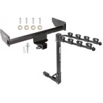 Trailer Tow Hitch w/ 4 Bike Rack For 12-15 Chevy Captiva Sport 08-10 Saturn Vue tilt away adult or child arms fold down carrier
