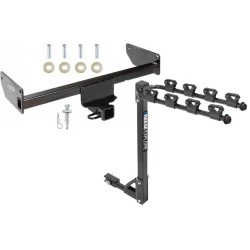 Trailer Tow Hitch w/ 4 Bike Rack For 12-15 Chevy Captiva Sport 08-10 Saturn Vue tilt away adult or child arms fold down carrier