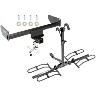 Trailer Tow Hitch For 12-15 Chevy Captiva Sport 08-10 Saturn Vue Platform Style 2 Bike Rack w/ Anti Rattle Hitch Lock