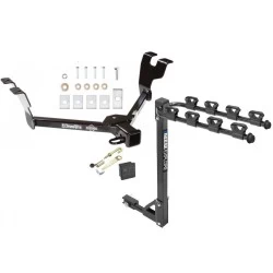 Trailer Tow Hitch w/ 4 Bike Rack For 05-09 Subary Legacy Outback Sedan & Wagon Except Sport tilt away adult or child arms fold down carrier w/ Lock and Cover