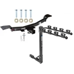 Trailer Tow Hitch w/ 4 Bike Rack For 05-09 Hyundai Tucson 05-10 KIA Sportage tilt away adult or child arms fold down carrier