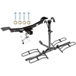 Trailer Tow Hitch For 05-09 Hyundai Tucson 05-10 KIA Sportage Platform Style 2 Bike Rack w/ Anti Rattle Hitch Lock