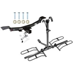 Trailer Tow Hitch For 05-09 Hyundai Tucson 05-10 KIA Sportage Platform Style 2 Bike Rack w/ Anti Rattle Hitch Lock