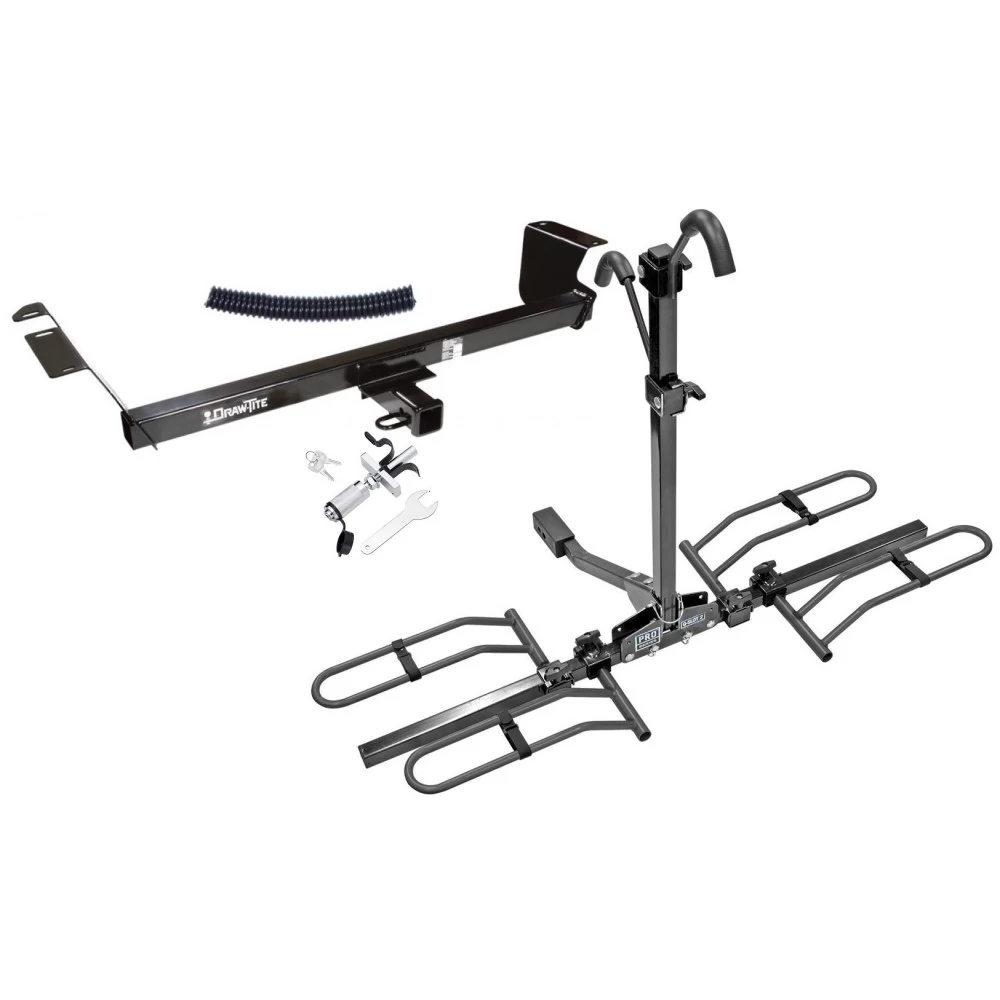 Trailer Tow Hitch For 08-20 Dodge Grand Caravan 08-16 Chrysler Town and Country 2021 Grand Caravan 12-15 Ram C/V 09-14 VW Routan Platform Style 2 Bike Rack w/ Anti Rattle Hitch Lock