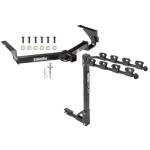 Trailer Tow Hitch w/ 4 Bike Rack For 08-13 Toyota Highlander Donut Spare Tire Only tilt away adult or child arms fold down carrier