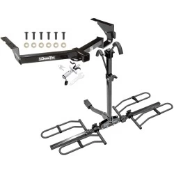 Trailer Tow Hitch For 08-13 Toyota Highlander Donut Spare Tire Only Platform Style 2 Bike Rack w/ Anti Rattle Hitch Lock