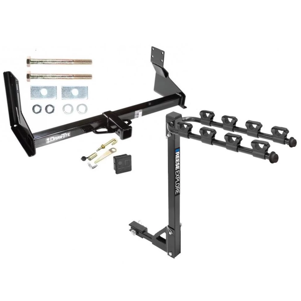Trailer Tow Hitch w/ 4 Bike Rack For 07-24 Dodge Freightliner Mercedes-Benz Sprinter 2500 3500 w/ Security J-Pin and Cover Trailer Tow Hitch w/ 4 Bike Rack For 07-24 Dodge Freightliner Mercedes-Benz Sprinter 2500 3500 w/ Security J-Pin and Cover