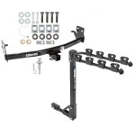 Trailer Tow Hitch w/ 4 Bike Rack For 04-12 Chevy Colorado GMC Canyon 06-08 Isuzu I-Series Pickup tilt away adult or child arms fold down carrier