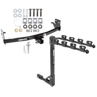 Trailer Tow Hitch w/ 4 Bike Rack For 04-12 Chevy Colorado GMC Canyon 06-08 Isuzu I-Series Pickup tilt away adult or child arms fold down carrier