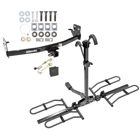 Trailer Tow Hitch For 04-12 Chevy Colorado GMC Canyon 06-08 Isuzu I-Series Pickup Platform Style 2 Bike Rack w/ Anti Rattle Hitch Lock