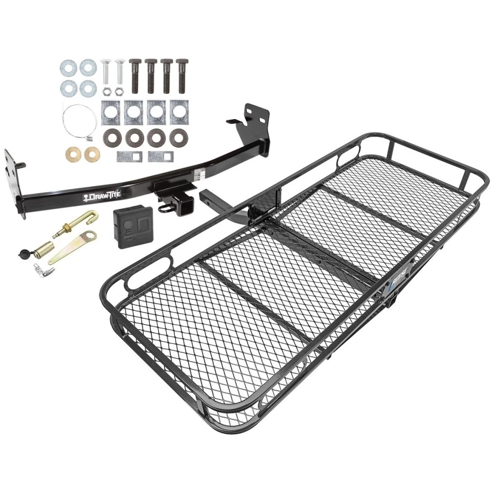 Trailer Tow Hitch For 04-12 Chevy Colorado GMC Canyon 06-08 Isuzu I-Series Pickup Basket Cargo Carrier Platform Hitch Lock and Cover