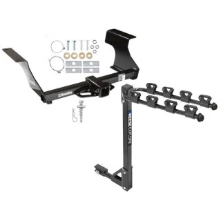 Trailer Tow Hitch w/ 4 Bike Rack For 09-13 Subaru Forester tilt away adult or child arms fold down carrier