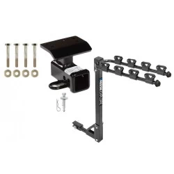 Trailer Tow Hitch w/ 4 Bike Rack For 09-17 VW Tiguan 17-18 Limited Only tilt away adult or child arms fold down carrier