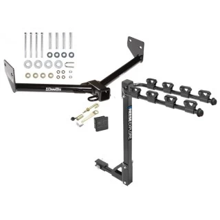 Trailer Tow Hitch w/ 4 Bike Rack For 03-11 Honda Element All Models tilt away adult or child arms fold down carrier w/ Lock and Cover