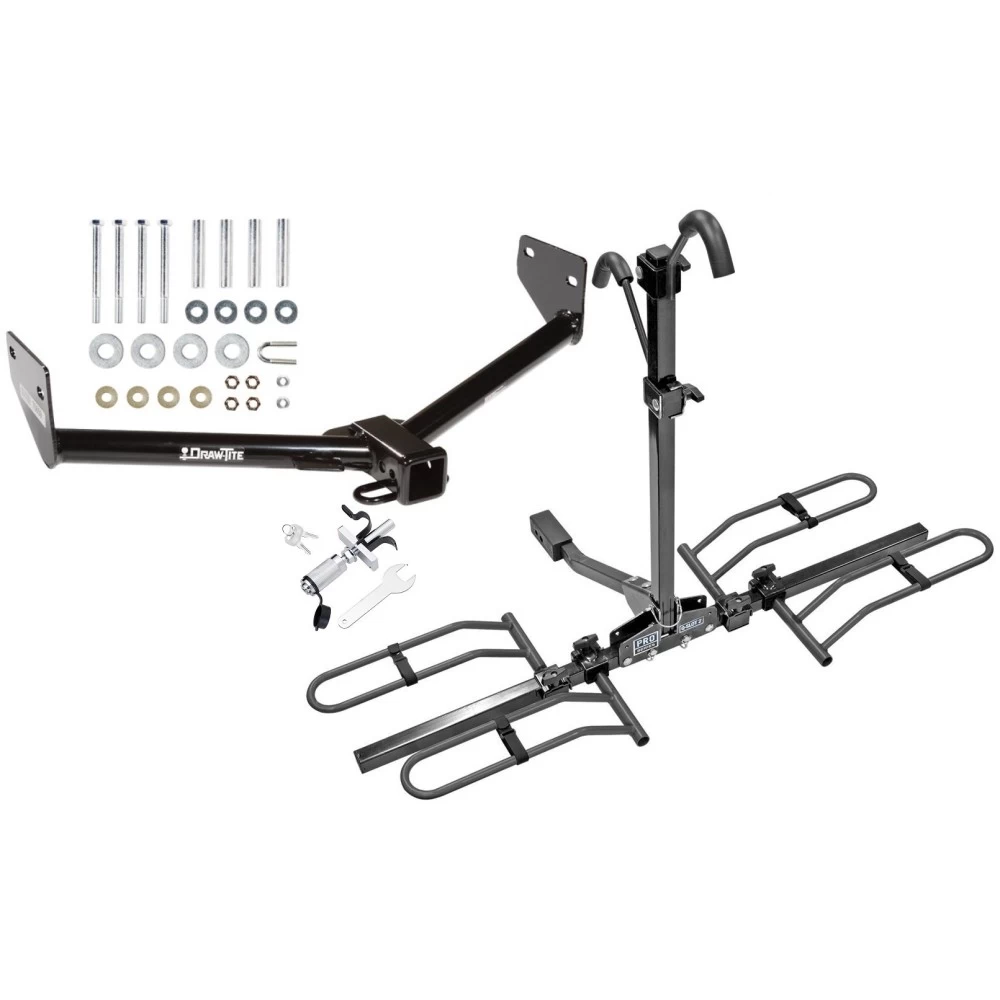 Trailer Tow Hitch For 03-11 Honda Element All Models Platform Style 2 Bike Rack w/ Anti Rattle Hitch Lock