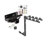 Trailer Tow Hitch w/ 4 Bike Rack For 03-23 Dodge Ram 1500 2500 3500 tilt away adult or child arms fold down carrier w/ Lock and Cover