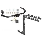 Trailer Tow Hitch w/ 4 Bike Rack For 09-17 Toyota Venza tilt away adult or child arms fold down carrier w/ Lock and Cover