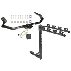 Trailer Tow Hitch w/ 4 Bike Rack For 09-17 Toyota Venza tilt away adult or child arms fold down carrier w/ Lock and Cover