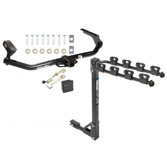 Trailer Tow Hitch w/ 4 Bike Rack For 09-17 Toyota Venza tilt away adult or child arms fold down carrier w/ Lock and Cover