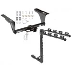 Trailer Tow Hitch w/ 4 Bike Rack For 10-20 Subaru Legacy Sedan Outback Wagon tilt away adult or child arms fold down carrier 