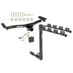 Trailer Tow Hitch w/ 4 Bike Rack For 10-15 Lexus RX450h RX350 12-15 Except F Sport tilt away adult or child arms fold down carrier w/ Lock and Cover
