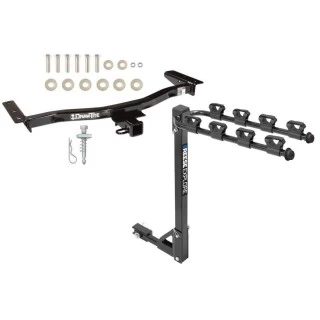 Trailer Tow Hitch w/ 4 Bike Rack For 10-15 Lexus RX450h RX350 12-15 Except F Sport tilt away adult or child arms fold down carrier