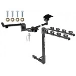 Trailer Tow Hitch w/ 4 Bike Rack For 09-20 Ford Flex 10-19 Lincoln MKT tilt away adult or child arms fold down carrier