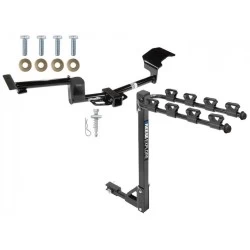 Trailer Tow Hitch w/ 4 Bike Rack For 09-20 Ford Flex 10-19 Lincoln MKT tilt away adult or child arms fold down carrier