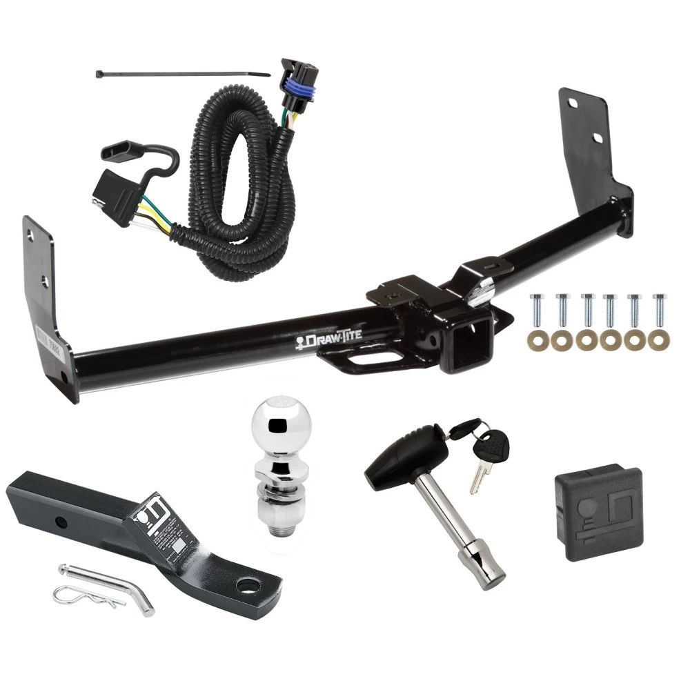 Trailer Tow Hitch For 10-16 Cadillac SRX w/ factory Tow PKG Package Wiring 2" Ball and Lock