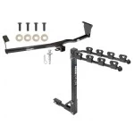 Trailer Tow Hitch w/ 4 Bike Rack For 10-12 Hyundai Santa Fe 11-13 KIA Sorento tilt away adult or child arms fold down carrier