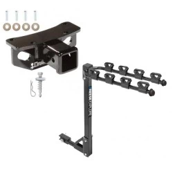 Trailer Tow Hitch w/ 4 Bike Rack For 10-21 Lexus GX460 tilt away adult or child arms fold down carrier