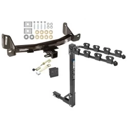 Trailer Tow Hitch w/ 4 Bike Rack For 09-14 F-150 10-14 Raptor w/o OEM Hitch tilt away adult or child arms fold down carrier w/ Lock and Cover