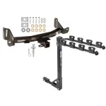 Trailer Tow Hitch w/ 4 Bike Rack For 09-14 F-150 10-14 Raptor w/o OEM Hitch tilt away adult or child arms fold down carrier