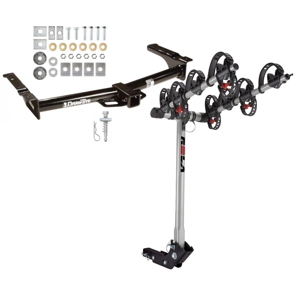 Trailer Tow Hitch For 75-14 Ford Econoline Van Except Shuttle Bus w/ 4 Bike Carrier Rack