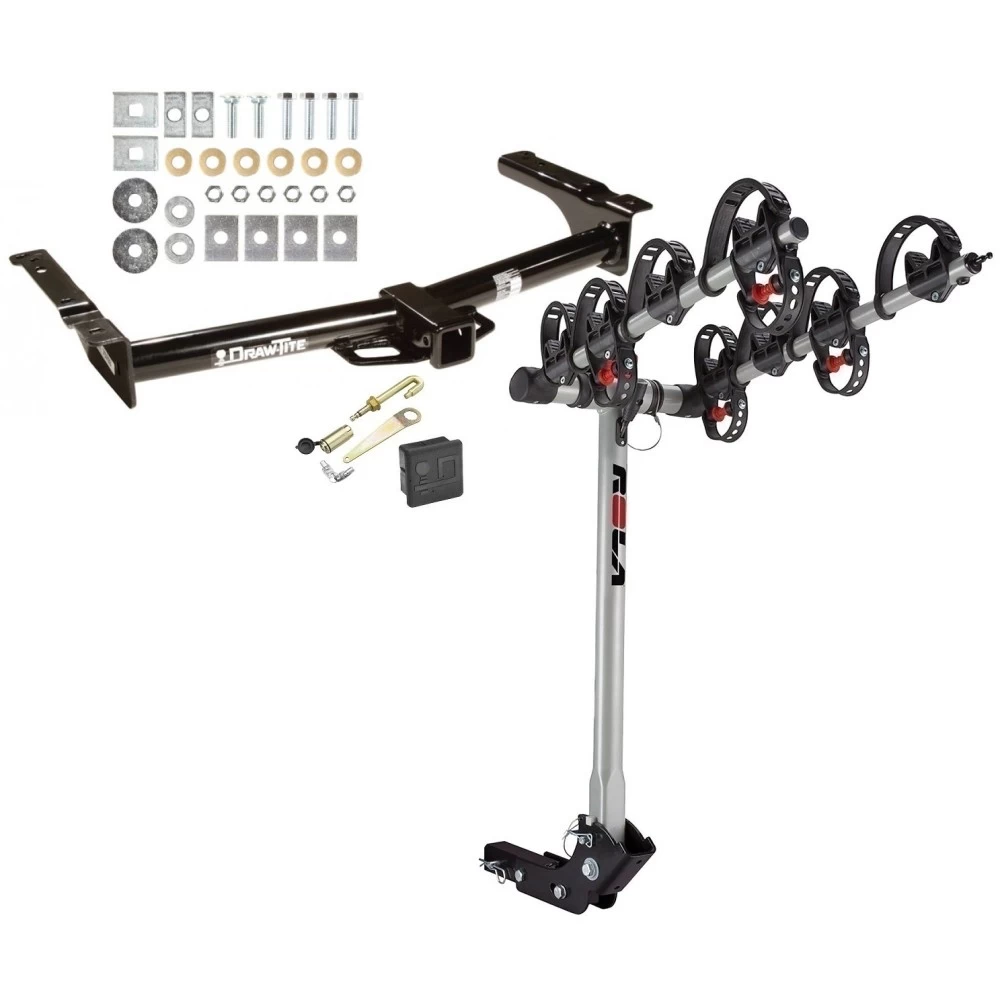 Trailer Tow Hitch For 75-14 Ford Econoline Van Except Shuttle Bus 4 Bike Rack w/ Hitch Lock and Cover