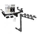 Trailer Tow Hitch w/ 4 Bike Rack For 11-14 Chevy Silverado GMC Sierra 2500 3500 HD tilt away adult or child arms fold down carrier