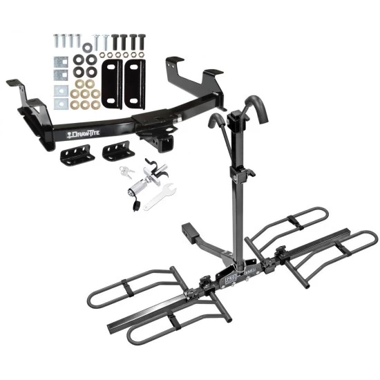 Trailer Tow Hitch For 11-14 Chevy Silverado GMC Sierra 2500 3500 HD Platform Style 2 Bike Rack w/ Anti Rattle Hitch Lock