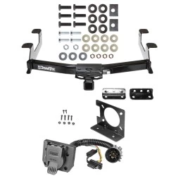 Class 4 Trailer Hitch w/ Wiring Kit For 11-14 Chevrolet Silverado GMC Sierra 2500 HD 3500 HD 7-Way Pin Blade RV 4-Flat Plug Harness Light w/ Bracket