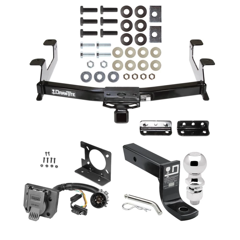 Trailer Hitch Package w/ Wiring For 11-14 Chevrolet Silverado GMC Sierra 2500 HD 3500 HD w/ 2-5/16" Ball 4" Drop Mount 7-Way Pin Blade RV Class 4