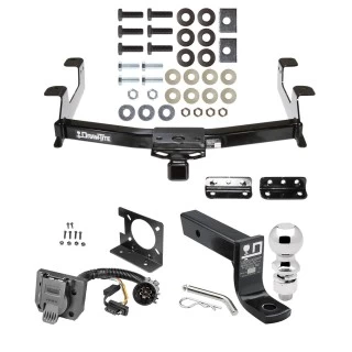 Trailer Hitch Package w/ Wiring For 11-14 Chevrolet Silverado GMC Sierra 2500 HD 3500 HD w/ 2-5/16" Ball 4" Drop Mount 7-Way Pin Blade RV Class 4