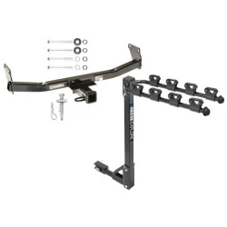 Trailer Tow Hitch w/ 4 Bike Rack For 07-17 Jeep Compass Patriot tilt away adult or child arms fold down carrier