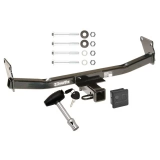 Trailer Tow Hitch For 07-17 Jeep Compass Patriot Class 3 2" Towing Receiver w/ Securtiy Lock Pin Key & Rubber Hitch Plug