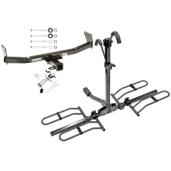 Trailer Tow Hitch For 07-17 Jeep Compass Patriot Platform Style 2 Bike Rack w/ Anti Rattle Hitch Lock