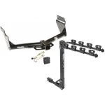 Trailer Tow Hitch w/ 4 Bike Rack For 11-26 Dodge Durango 14-21 Jeep Grand Cherokee EcoDiesel tilt away adult or child arms fold down carrier w/ Lock and Cover
