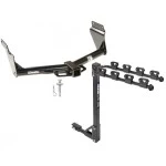 Trailer Tow Hitch w/ 4 Bike Rack For 11-26 Dodge Durango 14-21 Jeep Grand Cherokee EcoDiesel tilt away adult or child arms fold down carrier